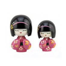 vente chaude nouvelle conception bois japon soeur poupée pour la décoration